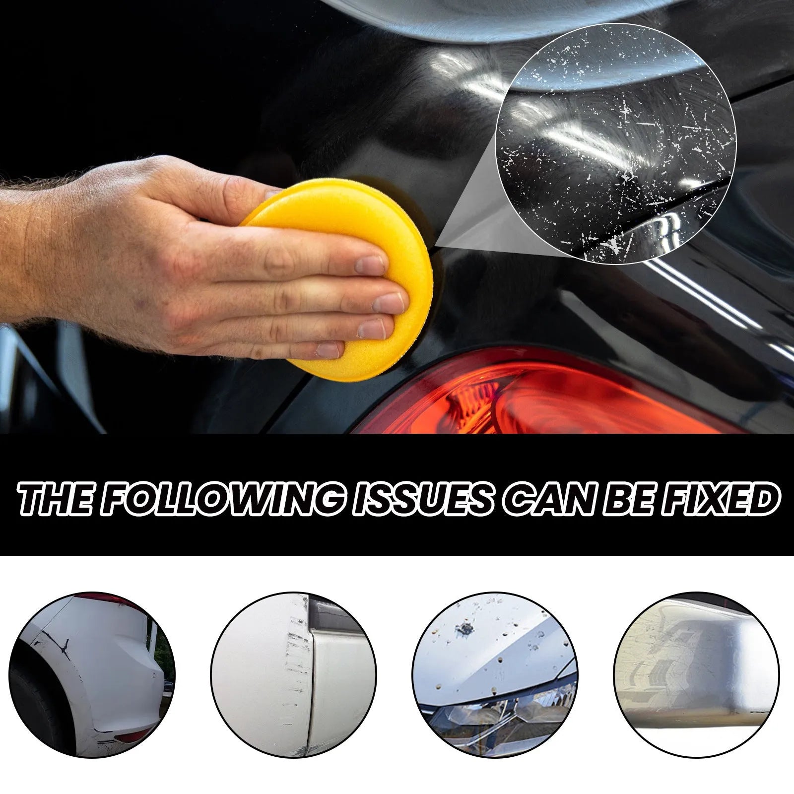 120ml car scratch wax kit with sponge and towel for paint surface repair