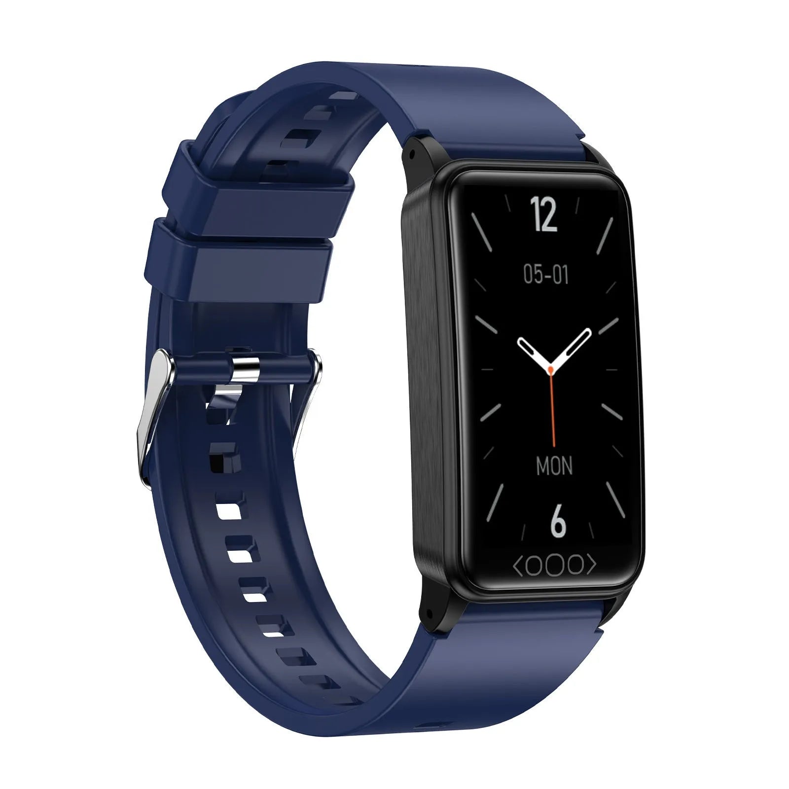 Smart bracelet with dynamic heart rate monitoring on a silicone strap, black colour, IPS touch screen display
