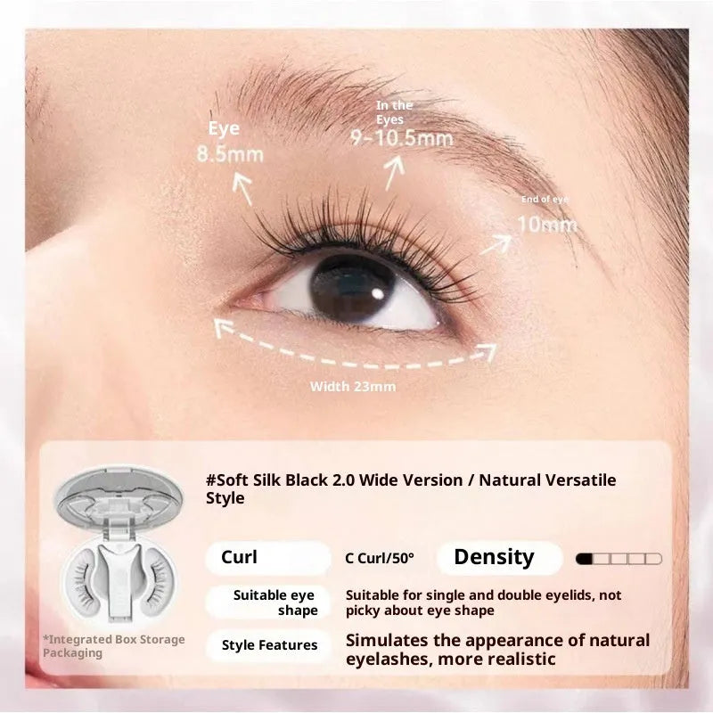 Integrated soap holder plain magnetic false eyelashes in Cold Fog Black with clip and storage bag