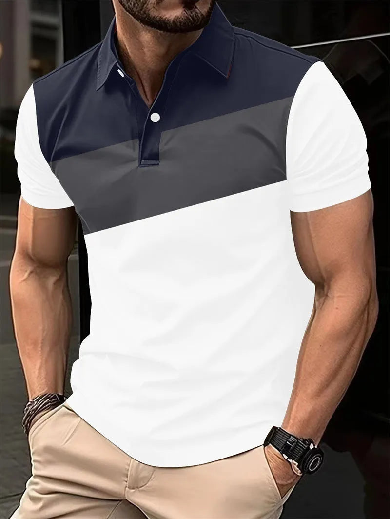 Men's loose fit T-shirt with a colourful 3D digital printed pattern on the front.