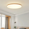 Japanese minimalist ceiling lamp with wooden frame and acrylic shade in three available sizes