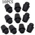 Black rubber automotive buffer clips for shock absorption between vehicle components