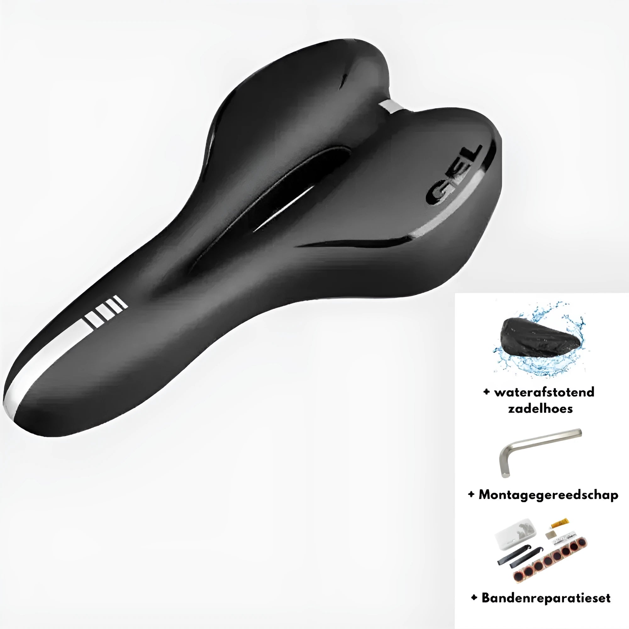 Thickened soft silicone bicycle saddle cushion with PU leather cover and included wrench