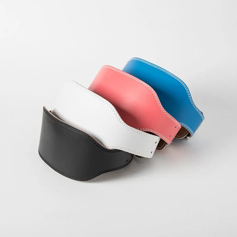 Deadlift powerlifting belt 14cm wide available in black, blue, brown, pink, white