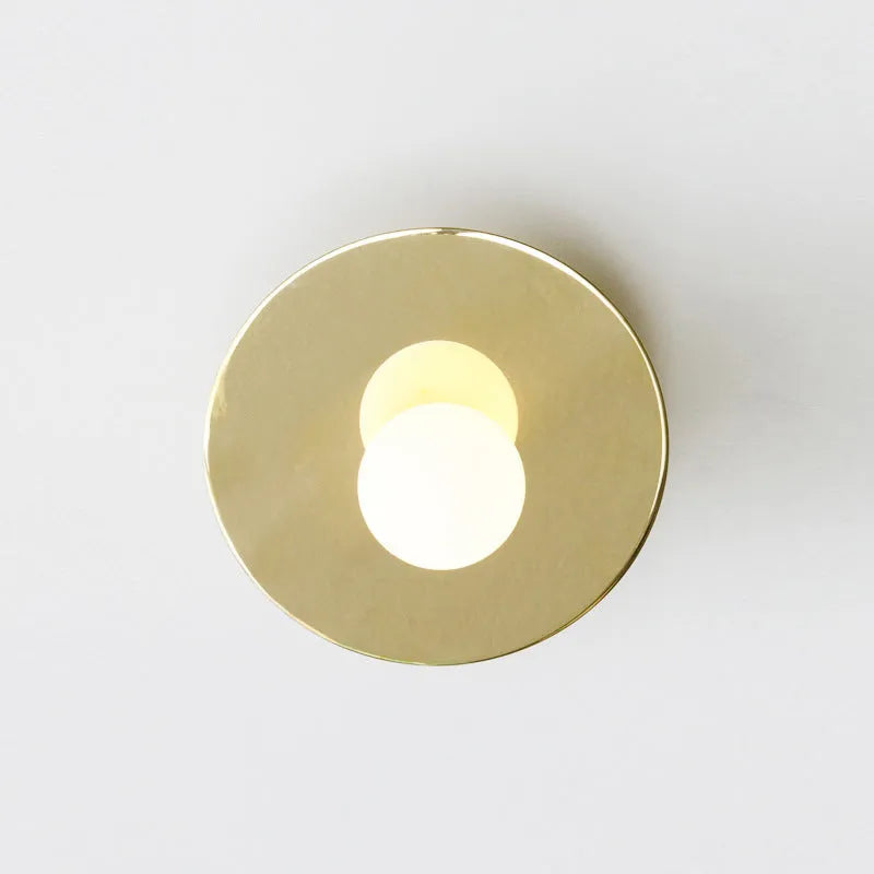 Black Gold modern ceiling lamp with 23cm diameter iron alloy body and ceramic interface on white ceiling