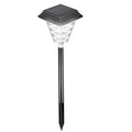 Solar garden light with 12 LED 80 lumens, IP65 ABS body, six colour options including flame light