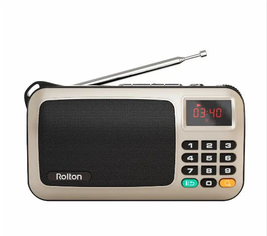 Rolton W405 portable FM radio speaker with MP3 player in compact design with LED display
