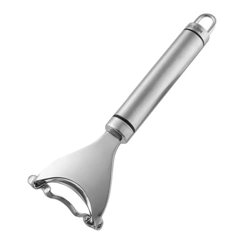 Stainless steel corn planer kitchen tool for removing kernels from corn, 18cm long.