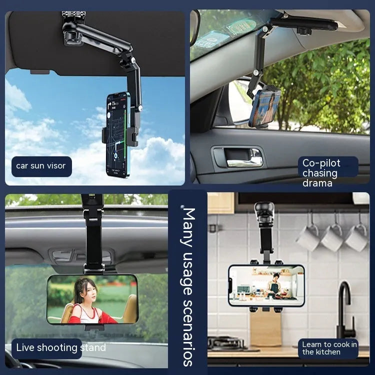 Car phone holder with one clip stable design in black and grey or black and green colours