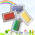 48 plastic microscope slides in red, green, yellow, blue boxes with plant and animal specimens for children's science observation