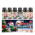Christmas aromatherapy essential oil set with six 10ml bottles in festive scents