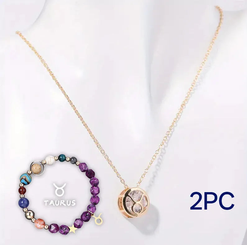Natural stone beaded necklace and bracelet set showing texture and adjustable clasp.