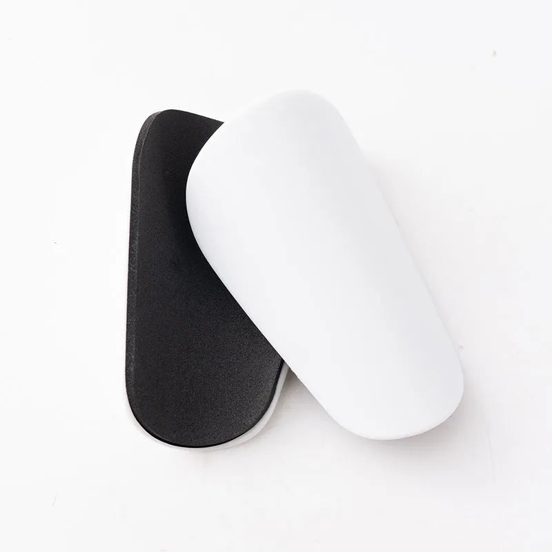 Pair of PU mini football shin guards for sports protection in various colours.