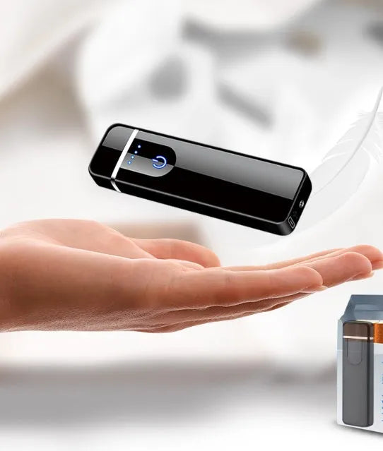 Metal lighter with brushed finish, shown in gold, red, blue, silver and business black colour options