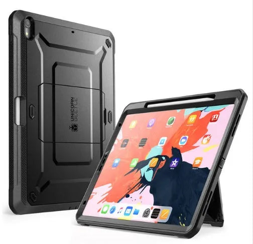 SUPCASE Unicorn Beetle Pro rugged case for iPad Pro 12.9 2018 with kickstand and built-in screen protector, black