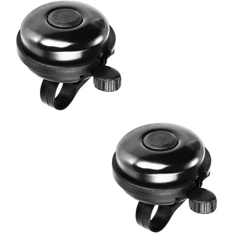 Black flat bicycle bell with 58mm diameter for mountain bike handlebar mounting