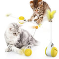 Plastic balance swing car cat toy in blue with swinging base for interactive play