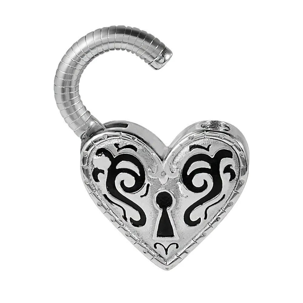 Women's heart-shaped stainless steel ear piercing earrings in gold or steel colour