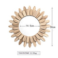 European-style solid wood round hanging wall mirror with a baked colour frame.