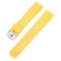 Apple Watch strap with silver buckle in 12 colour options including army green, sapphire blue, and dark red.