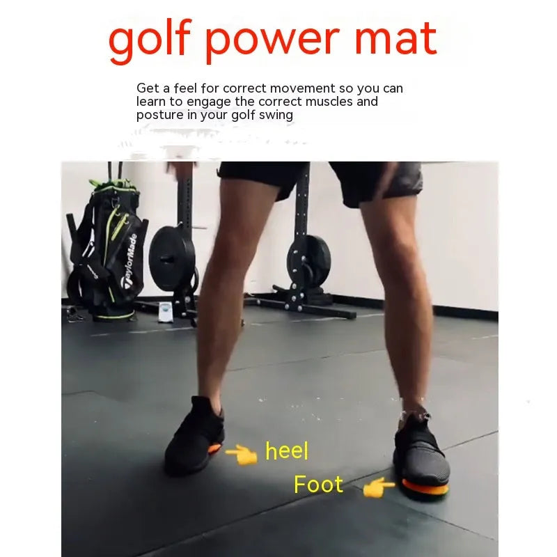 Orange golf strength training mat made from natural rubber for swing practice