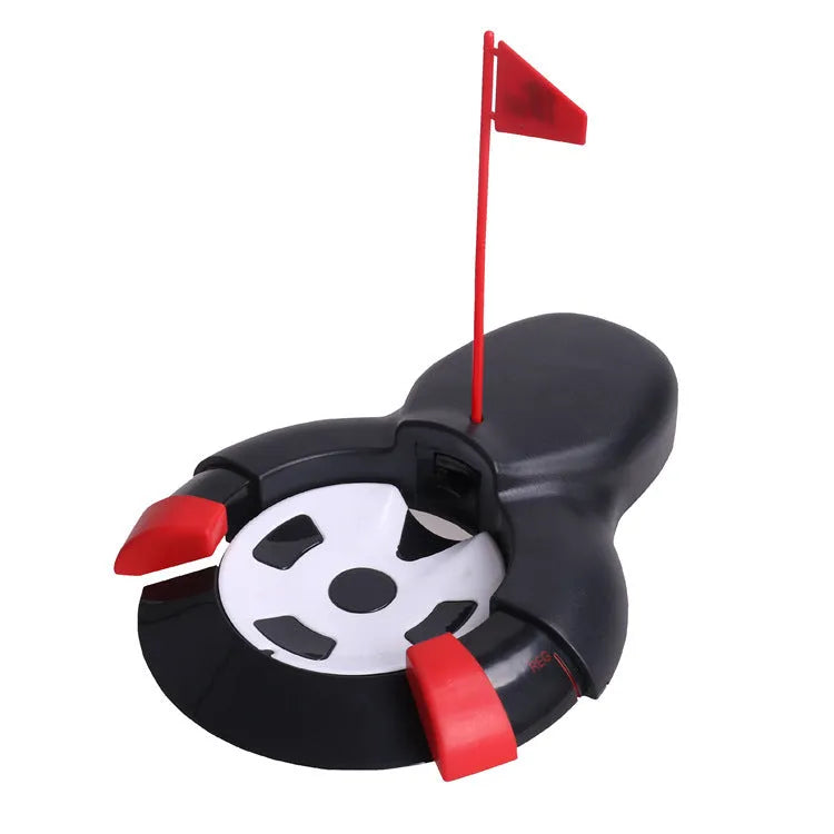 Golf electric automatic rebound rebounder in black with ABS construction for outdoor practice