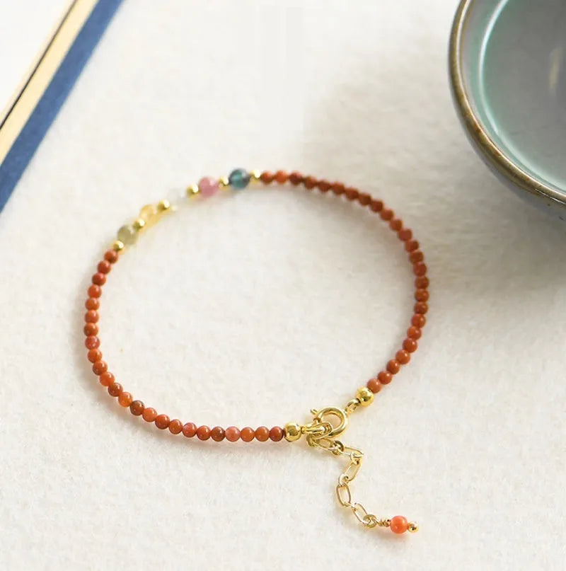 Women's freshwater pearl bracelet with crystal geometric accents in simple minimalist design