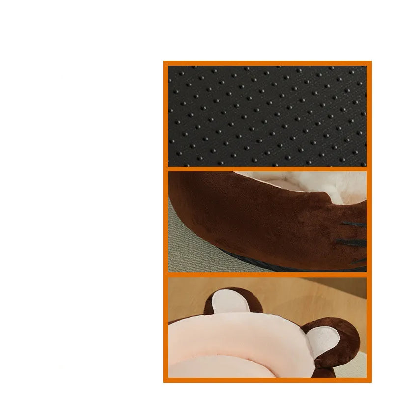 Lamb wool kennel soft pad in coffee colour, PP cotton filling, calming pet bed for dogs and cats