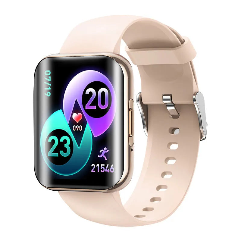 Curved screen smart bracelet with 1.72-inch colour display, silicone band, and metal-plastic body in black