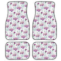 Set of four black printed rubber car foot mats with textured surface, showing 20mm thickness.