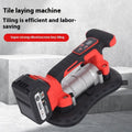 21V battery-powered automatic tile laying machine with charger and batteries for ceramic tiles.