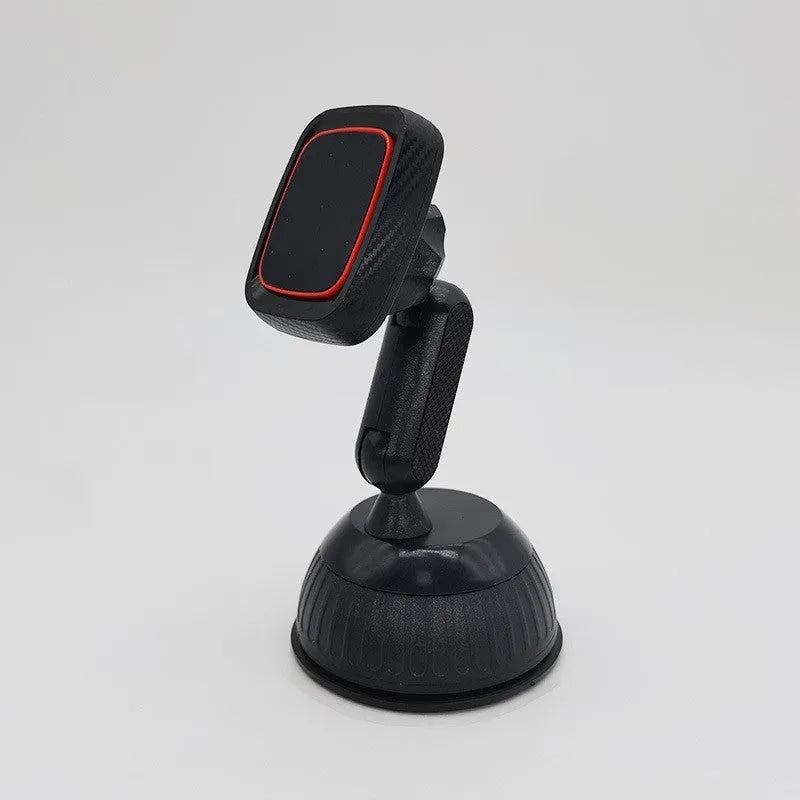 Black flexible gooseneck air vent phone holder mounted on a car dashboard