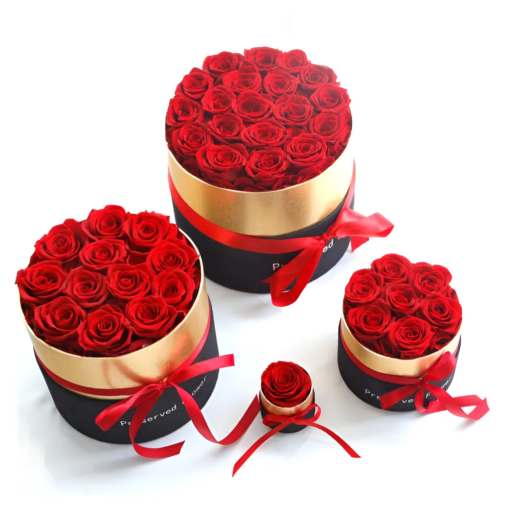 Preserved real eternal roses in luxury gift box set for Valentine's Day gifts