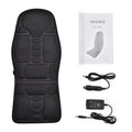 Black electric cervical vertebra massager with remote control in OPP bag packaging