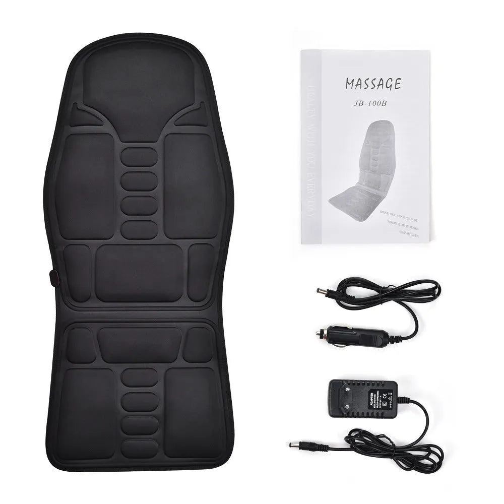 Black electric cervical vertebra massager with remote control in OPP bag packaging
