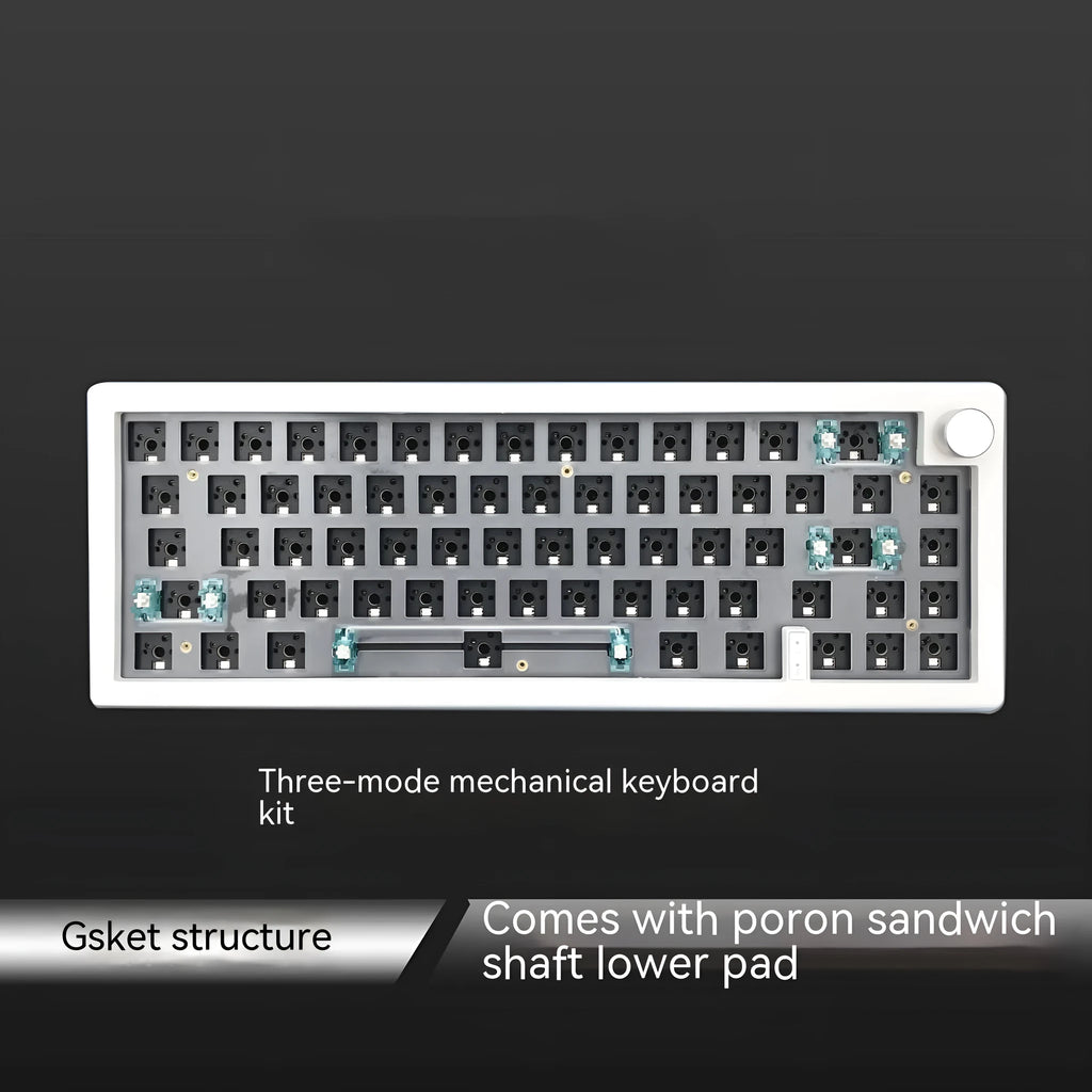 DIY mechanical keyboard kit with RGB lighting and control knob in multiple colour options