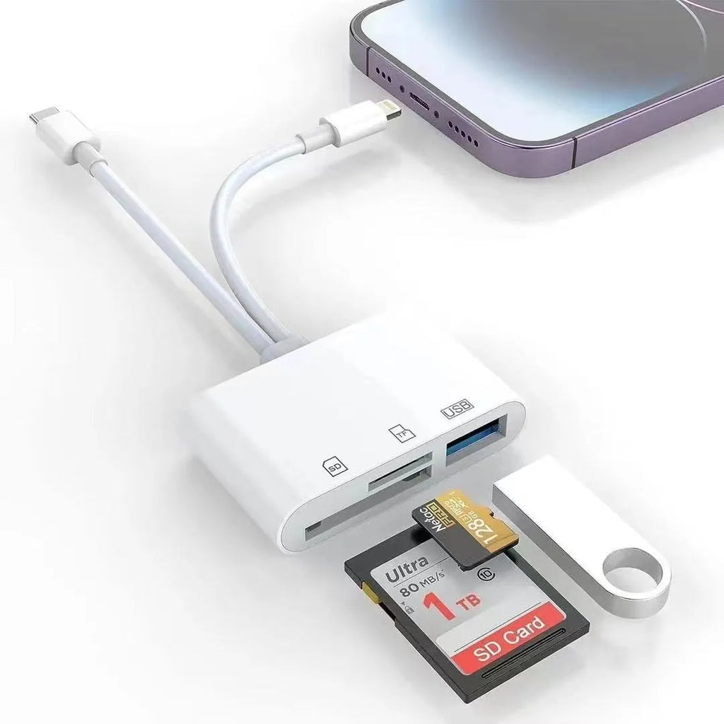 Type-C USB OTG adapter cable for memory card reader with ABS shell and TPE line in white