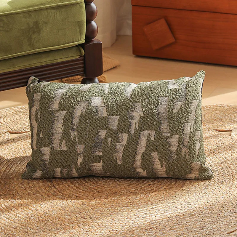 Nordic style jacquard cushion cover with retro floral pattern in 45x45cm size