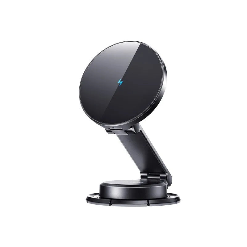 Black wireless charging car phone mount with zinc alloy construction for 4.7-7.0 inch smartphones