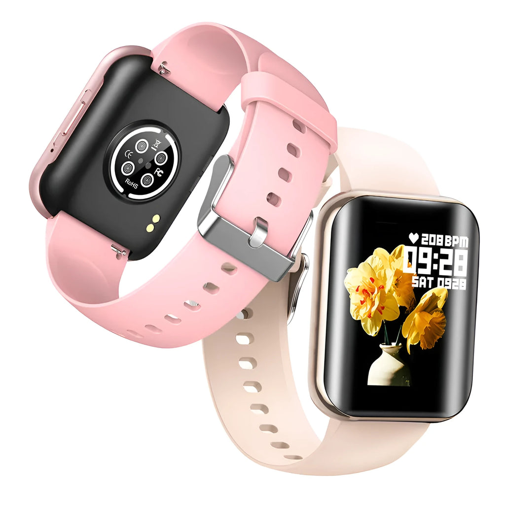 Curved screen smart bracelet with 1.72-inch colour display, silicone band, and metal-plastic body in black
