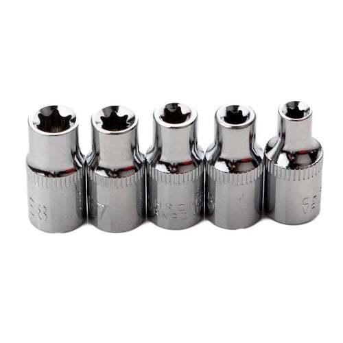 14-piece red E-type socket combination auto repair tool set in storage box