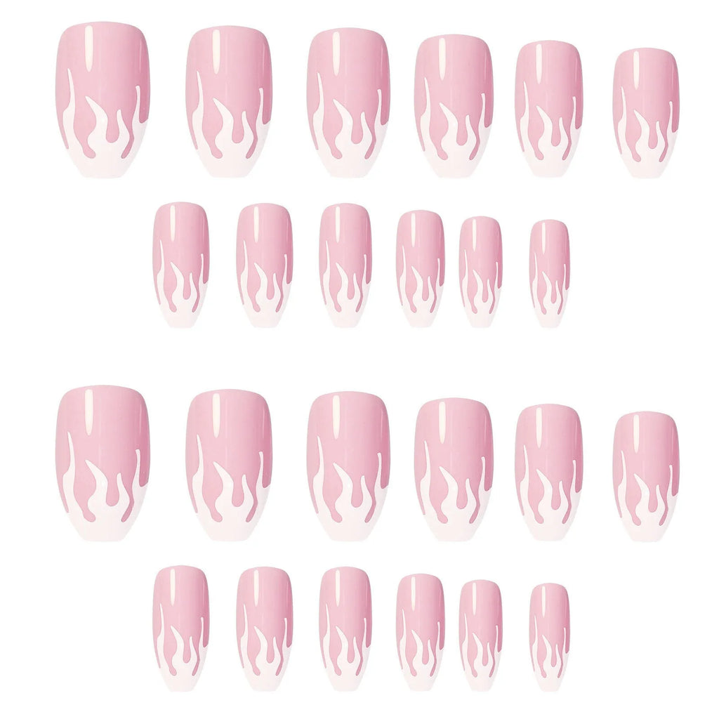 Waterproof detachable fake nail patches 24pcs in Hot Girl style with glue in paper box packaging