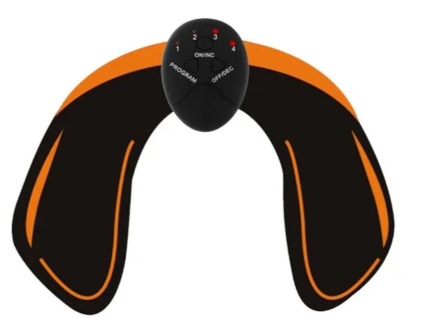 EMS hip muscle training stimulator device with gel pads for abdominal toning and buttock lifting