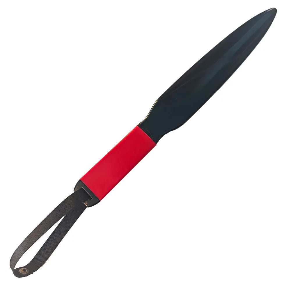 Blue-handled nylon dog bite training stick measuring 35cm in length for small and medium breeds.