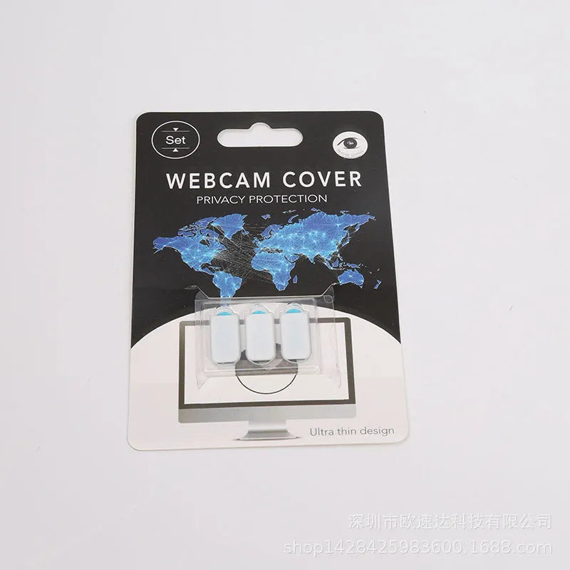 Plastic camera privacy slide cover 0.75mm thick 9.2x18mm square in black and white