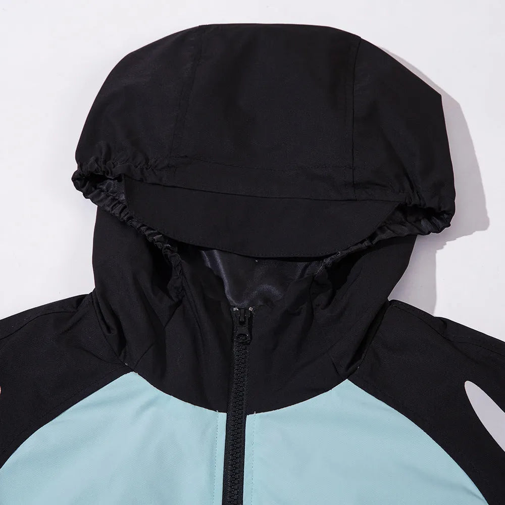 Men's sun-protective wind coat in blue with polyester lining, size S-XXL