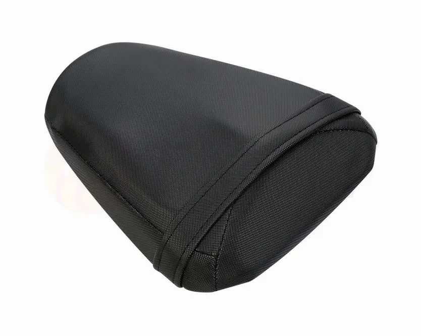 Suzuki GSXR1000 motorcycle with black PU leather seat covers fitted on front and rear seats.