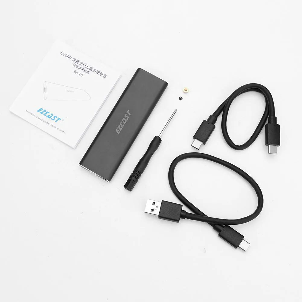 M.2 NVMe mobile hard disk box with USB 3.1 Gen2, PCIe interface, supporting 2280 SSD