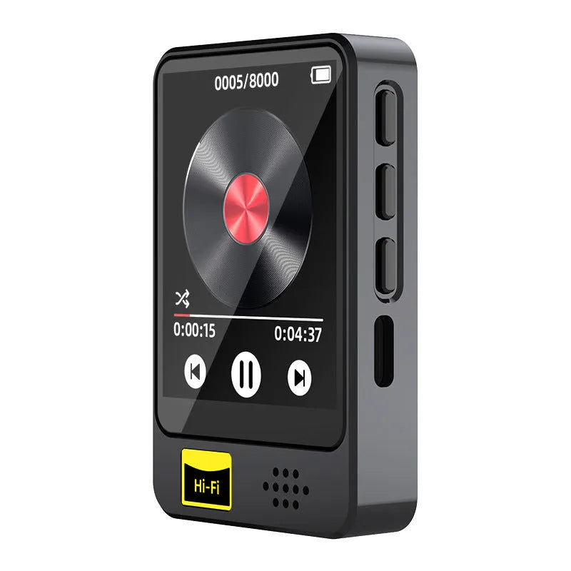 Black plastic e-book player with external speaker and 1.8 inch screen