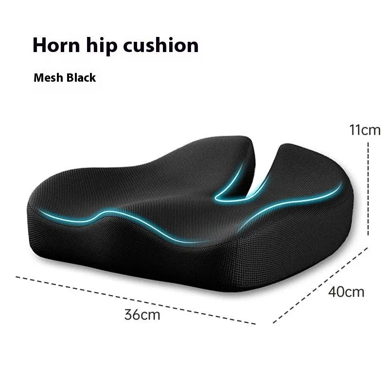 Memory foam office chair cushion showing 36x40x11cm dimensions with solid colour design
